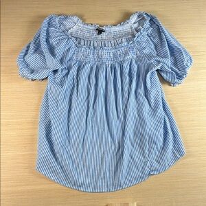 Torrid Blue and White Striped‎ Blouse
